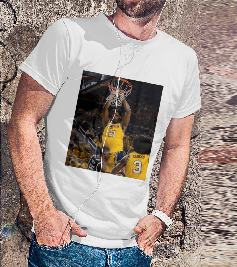 Morez Johnson Jr. Dunk Michigan Vs Carr Cadeau Basketball Moment T-Shirt