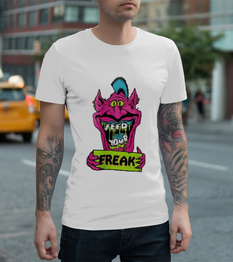 Feed Your Freak Monster Old School Psychedelic Punk T-Shirt