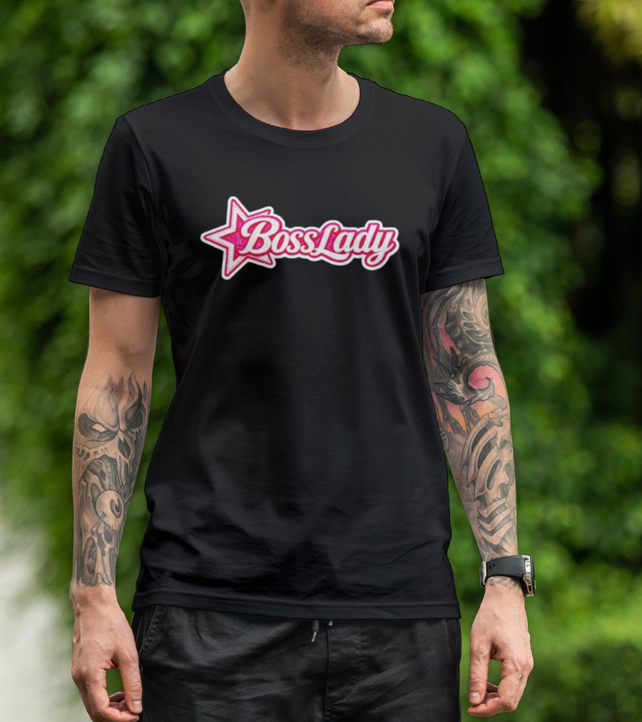 Boss Lady Pink Glitter Star T-Shirt