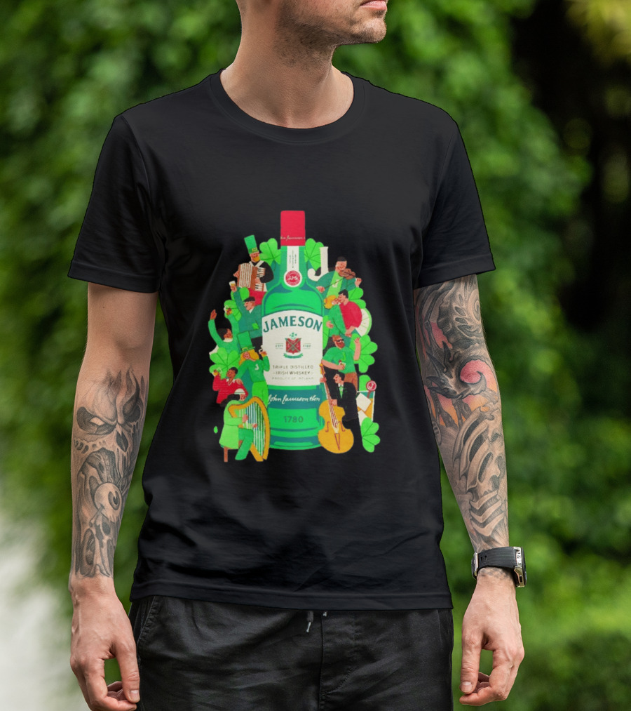 Jameson Triple Distilled Irish Whiskey 1780 St. Patrick's Day Celebration Bottle T-Shirt