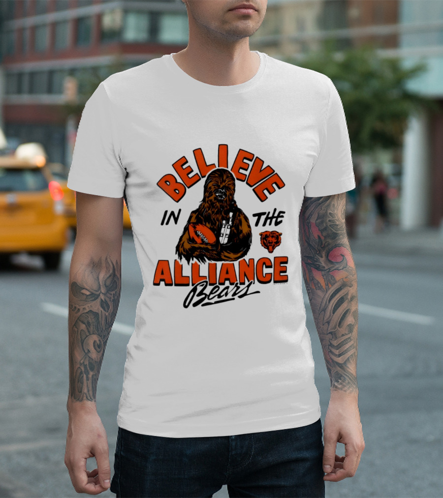 Believe In The Alliance Chicago Bears Star Wars Chewbacca T-Shirt