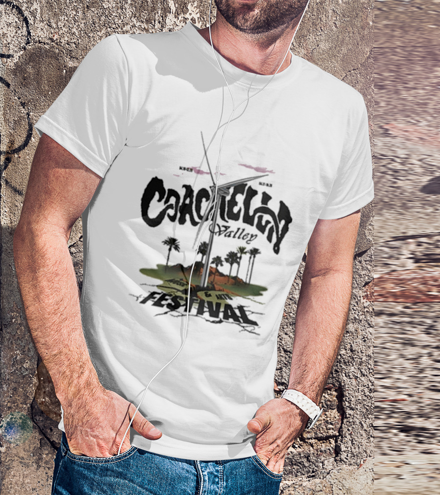 Coachella Valley Festival Fault Line Desert Palm Trees T-Shirt
