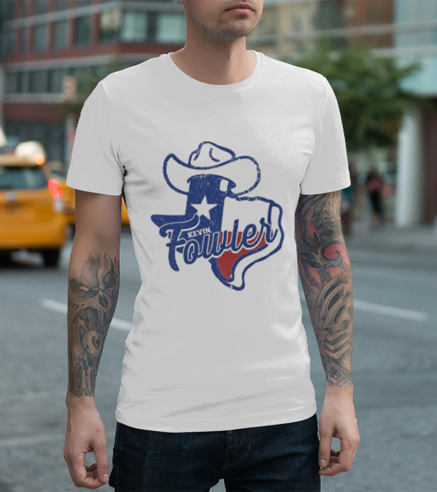 Kevin Fowler Texas Outline Hat Cowboy Star T-Shirt