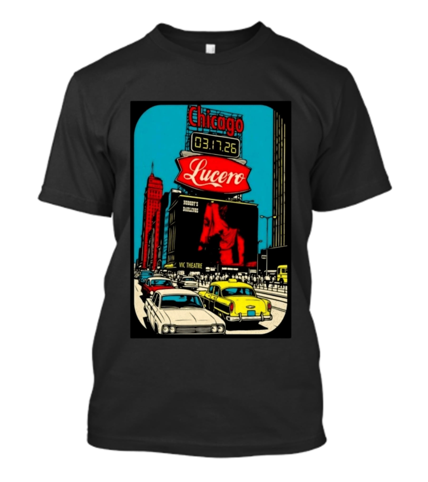 Chicago Lucero Tour March 17 2026 Vic Theatre Vintage Look T-Shirt