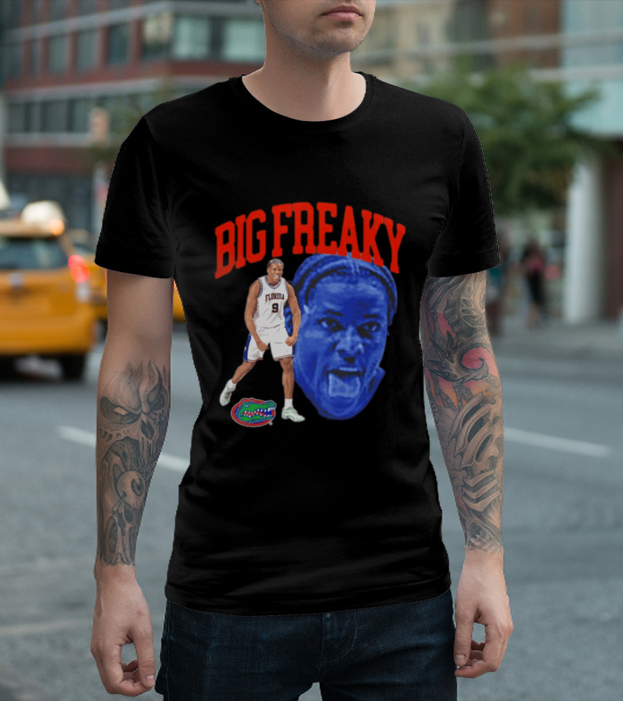 Florida Gators Rueben Chinyelu Big Freaky NBA Player Action T-Shirt