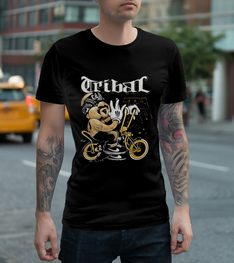 Tribal Origi Bike Character Riding Streetwear T-Shirt