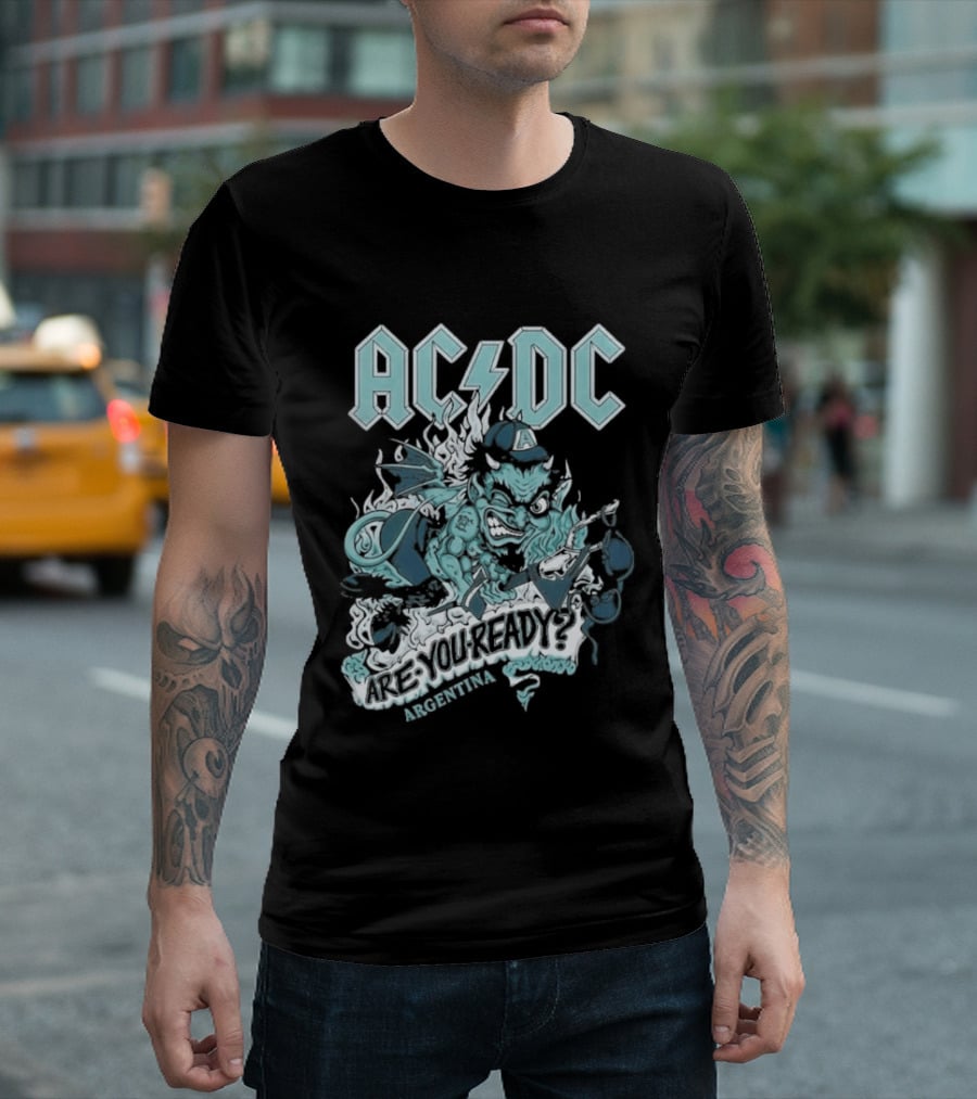AC DC Are You Ready PWR Up World Tour 2026 Estadio River Plate Buenos Aires Argentina March T-Shirt