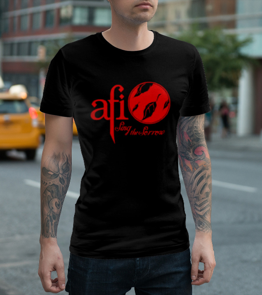 AFI Sing The Sorrow Red Logo And Globe T-Shirt