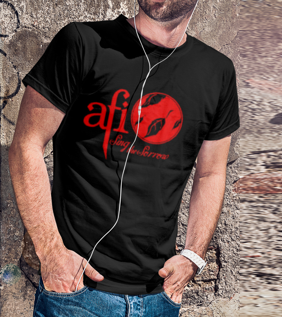 AFI Sing The Sorrow Red Logo And Globe T-Shirt
