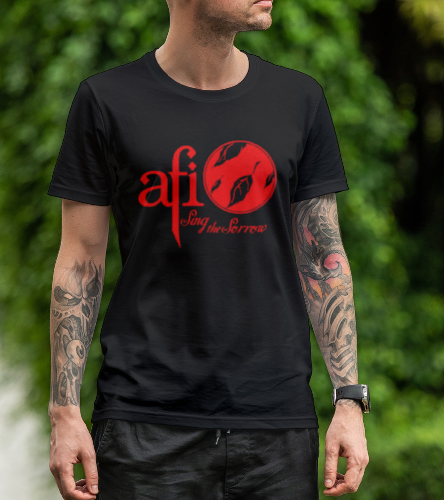 AFI Sing The Sorrow Red Logo And Globe T-Shirt