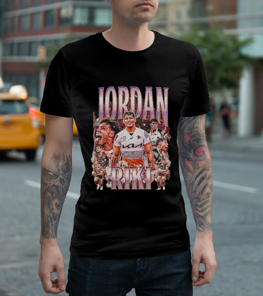 Jordan Riki Brisbane Broncos NRL Rugby Player Action Collage T-Shirt