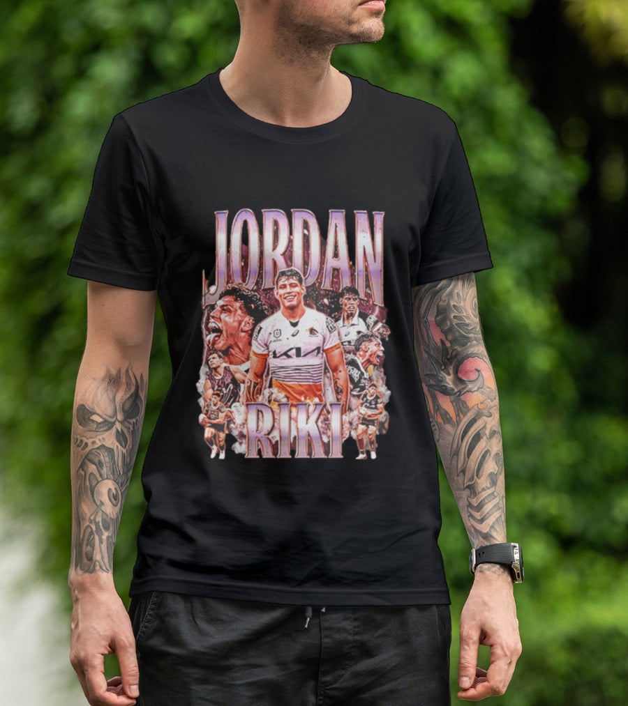 Jordan Riki Brisbane Broncos NRL Rugby Player Action Collage T-Shirt