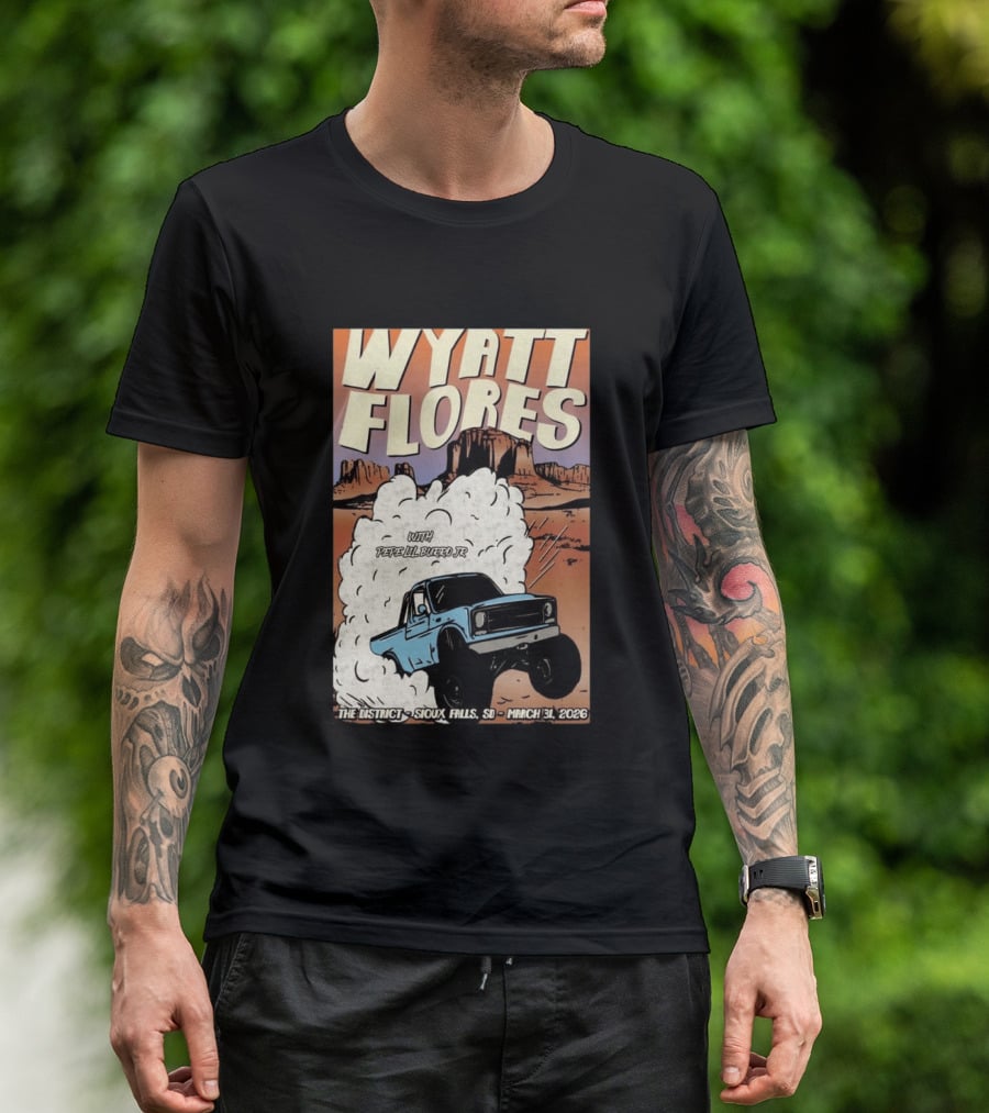 Wyatt Flores Sioux Falls Concert With Pepe El Burrio Jr March 31 2026 Desert Adventure T-Shirt