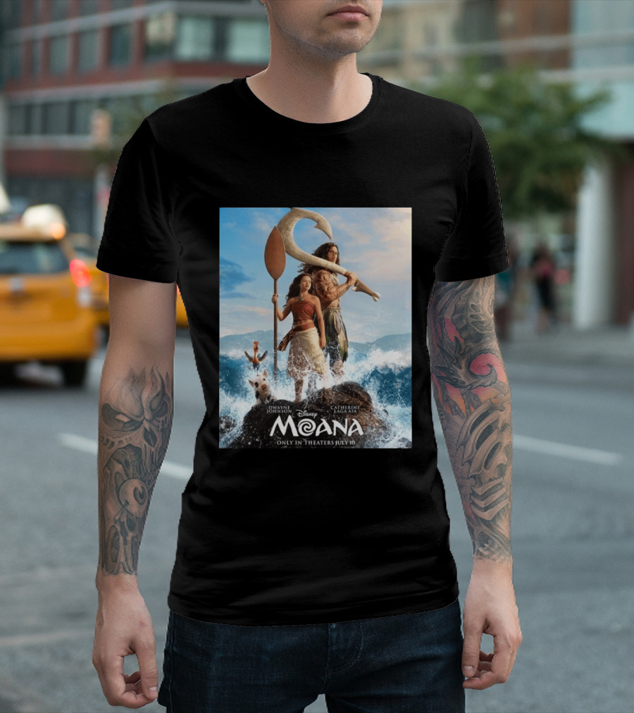 Dwayne Johnson And Catherine Laga'aia In Disney's Moana Live Action July 10 T-Shirt
