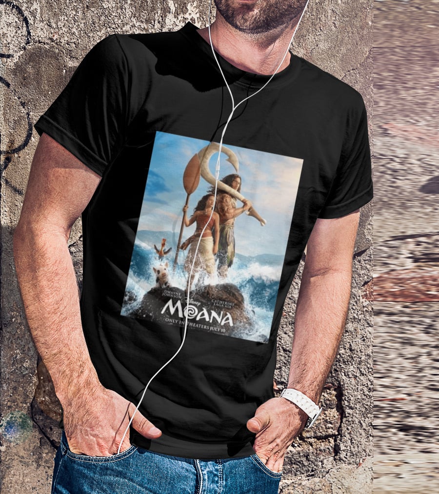 Dwayne Johnson And Catherine Laga'aia In Disney's Moana Live Action July 10 T-Shirt
