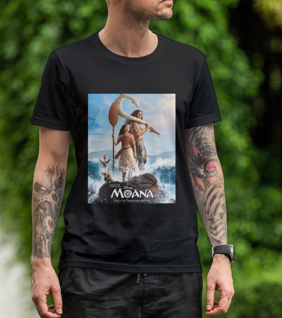 Dwayne Johnson And Catherine Laga'aia In Disney's Moana Live Action July 10 T-Shirt