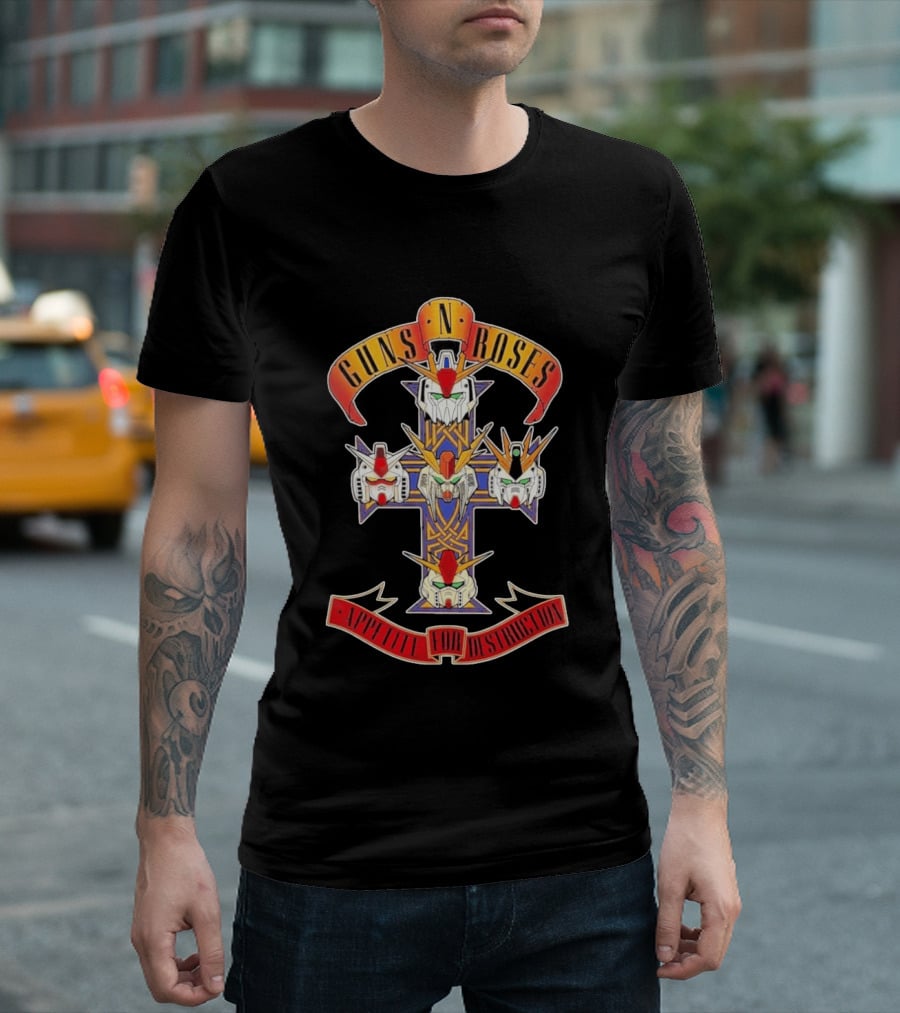 Guns N Roses Gundam Cross Appetite For Destruction T-Shirt