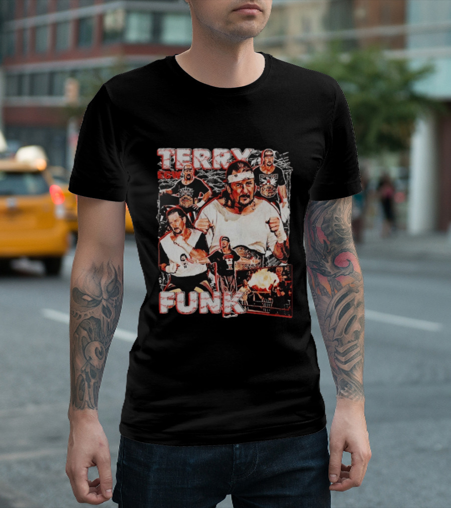 Terry Funk ECW Wrestling Collage T-Shirt