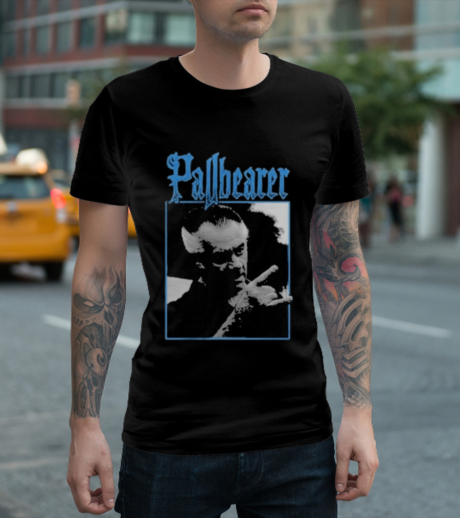 Pallbearer Gothic Font Black And White T-Shirt