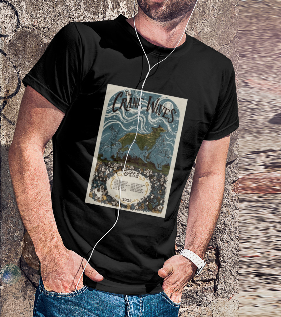 The Crane Wives Act III Concert Tour August 2026 Moonlit Forest Animals T-Shirt
