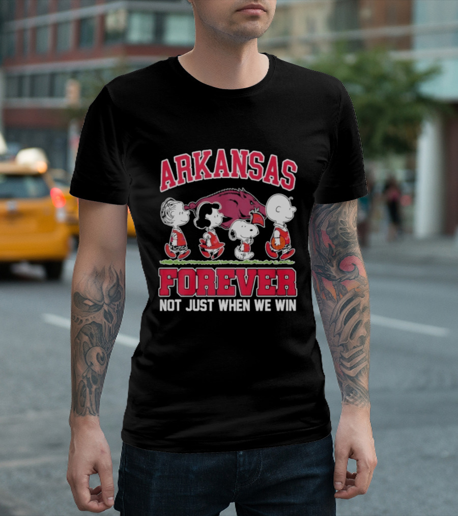 Arkansas Basketball Forever Peanuts Not Just When We Win T-Shirt