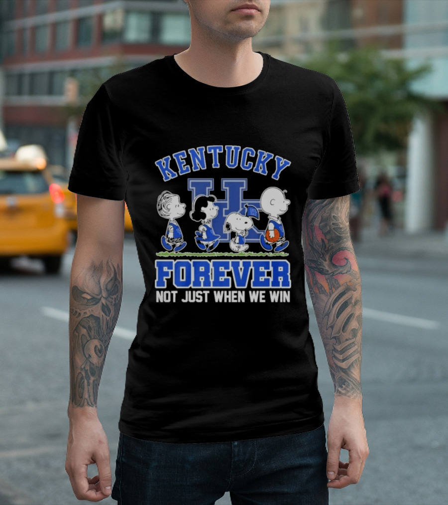Kentucky Basketball Forever Not Just When We Win Peanuts Characters T-Shirt