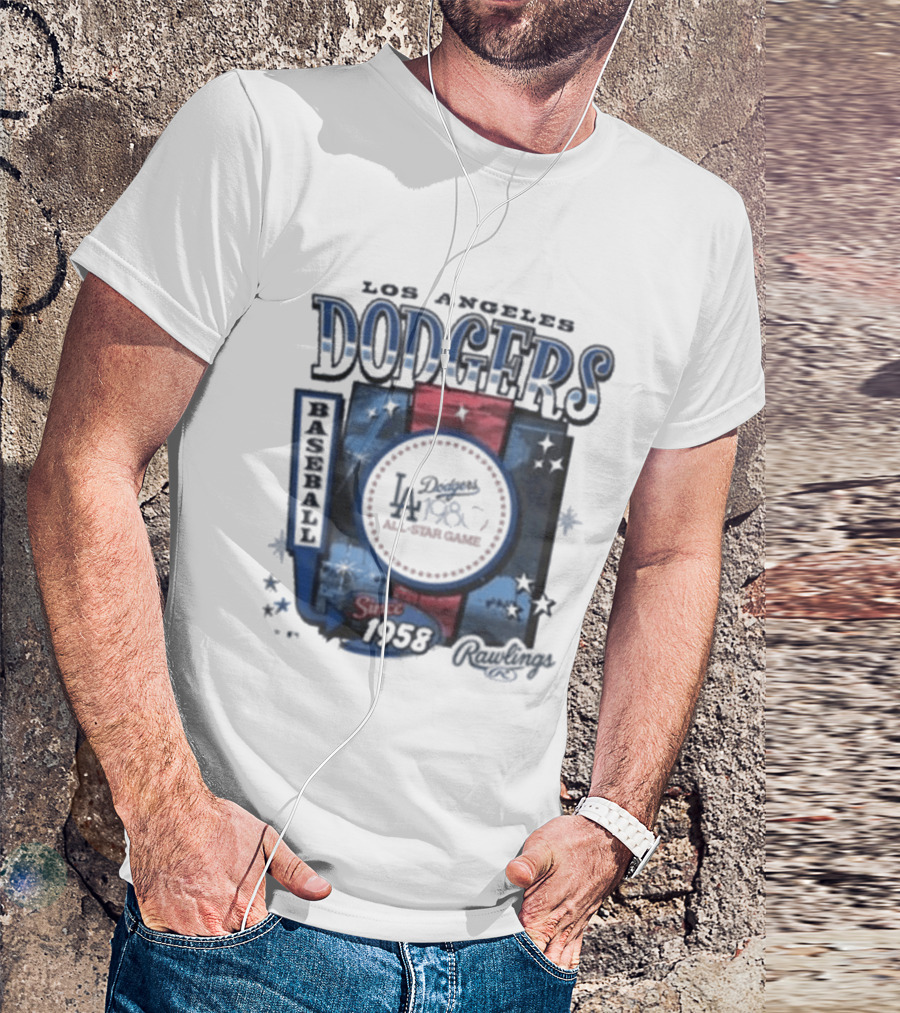 Los Angeles Dodgers Baseball Since 1958 Cooperstown Rawlings 47 T-Shirt