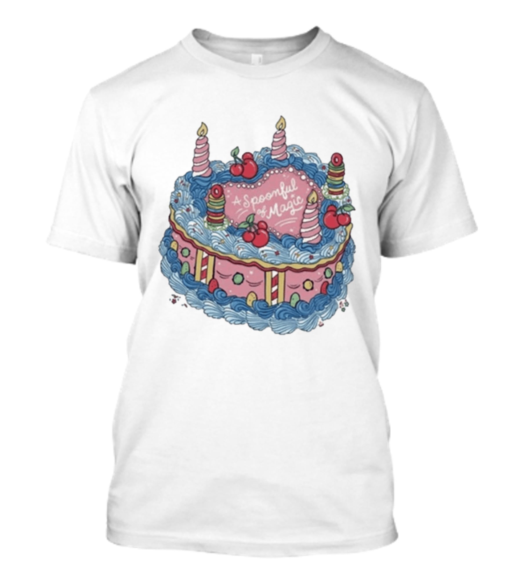 The Lost Bros A Spoonful Of Magic Birthday Cake Candles Cherries T-Shirt