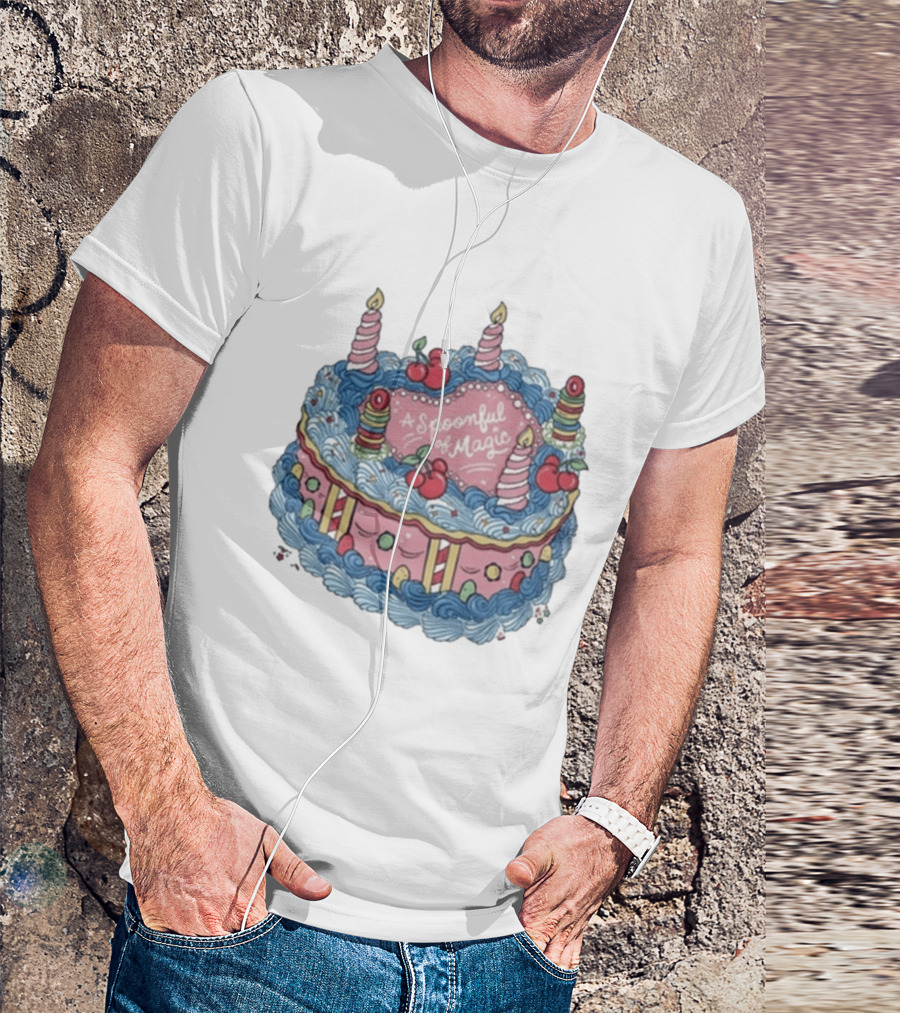 The Lost Bros A Spoonful Of Magic Birthday Cake Candles Cherries T-Shirt