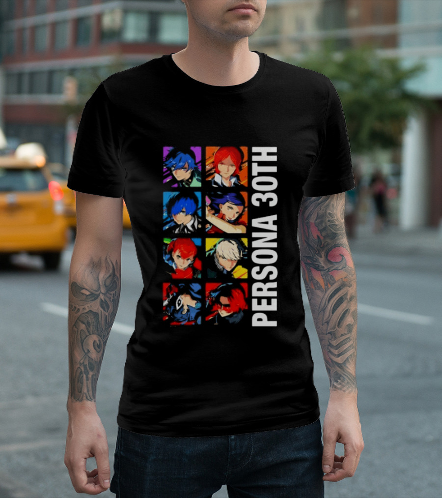 Atlus Persona 30th Anniversary Protagonist Series Legacy Stack T-Shirt