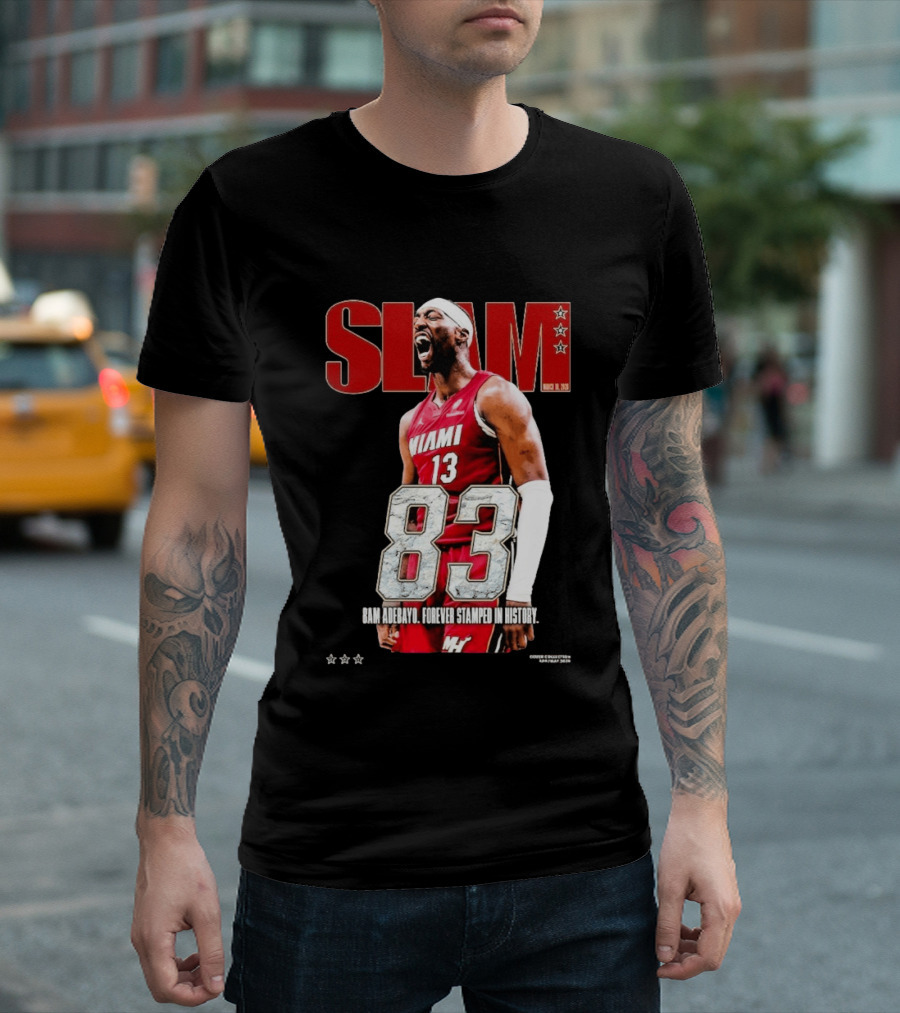 Slam March 2023 Bam Adebayo Miami 83 Points Forever Stamped In History T-Shirt