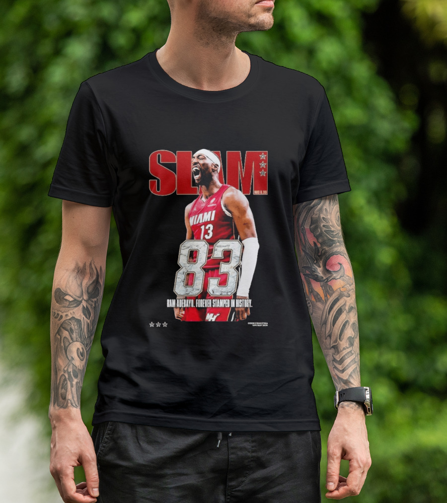 Slam March 2023 Bam Adebayo Miami 83 Points Forever Stamped In History T-Shirt
