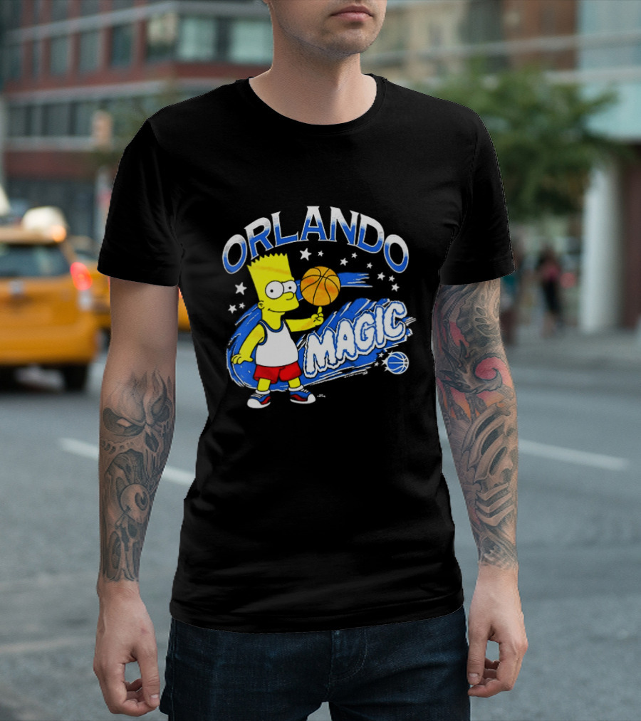 Bart Simpsons Orlando Magic NBA Basketball Cartoon T-Shirt