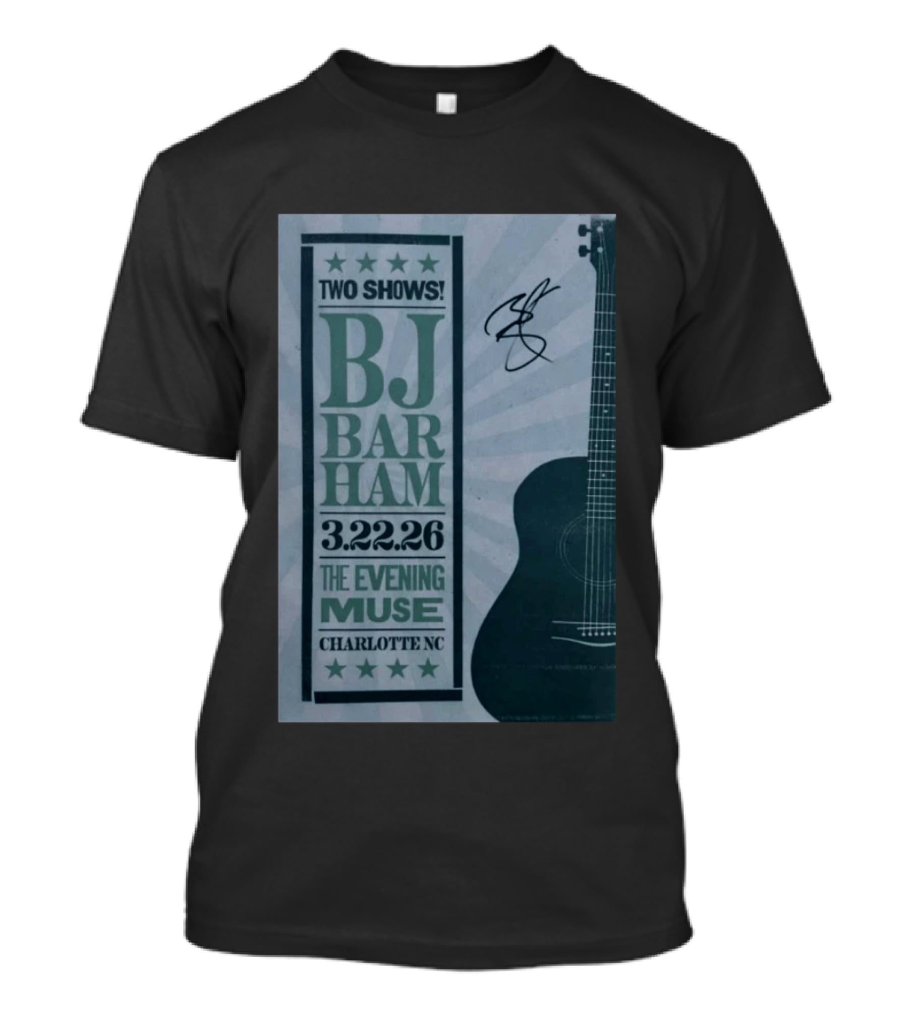 BJ Barham Two Shows March 22 2026 The Evening Muse Charlotte NC T-Shirt