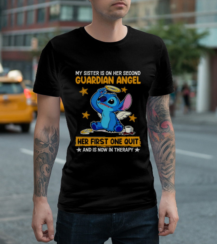 My Sister Is On Her Second Guardian Angel Stitch Therapy T-Shirt