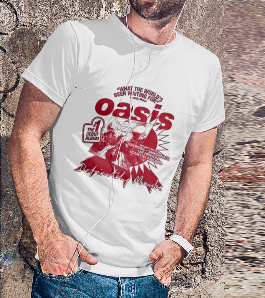 Oasis Definitely Maybe What The World's Been Waiting For Number 1 Debut Album T-Shirt