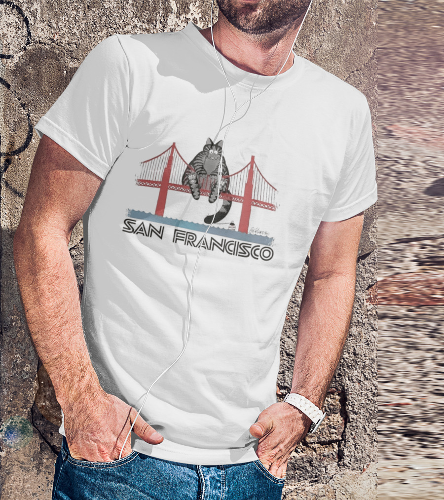 San Francisco Cat Golden Gate Bridge T-Shirt