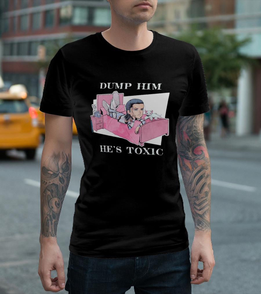 Dump Him He's Toxic Cartoon Kit Wilson WWE T-Shirt