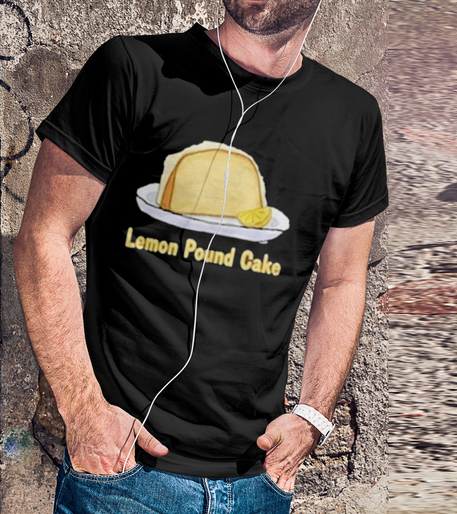 Lemon Pound Cake Slice On Plate With Lemon Wedge T-Shirt