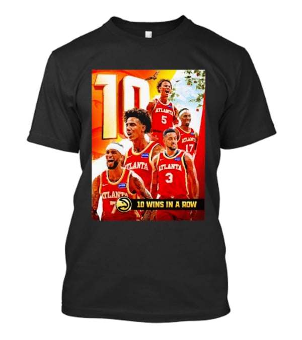 Atlanta Hawks NBA 10 Wins In A Row Players Celebration T-Shirt