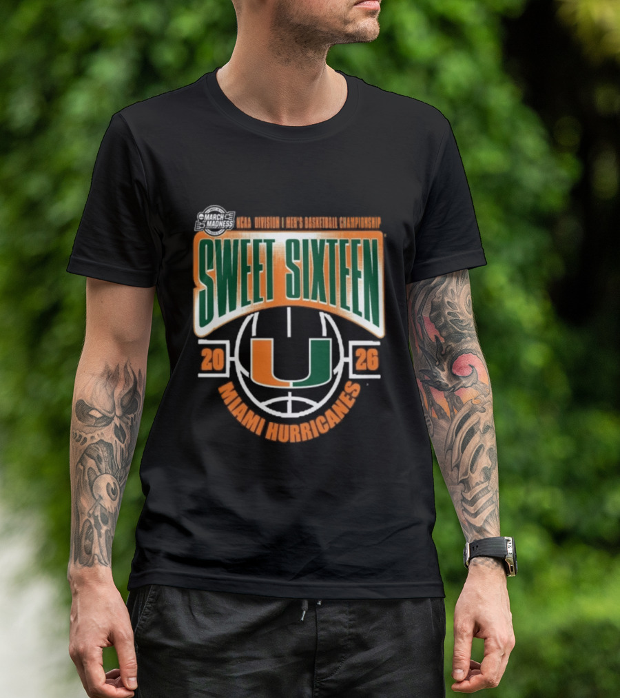 NCAA Division I Men's Basketball March Madness 2026 Sweet Sixteen Miami Hurricanes T-Shirt