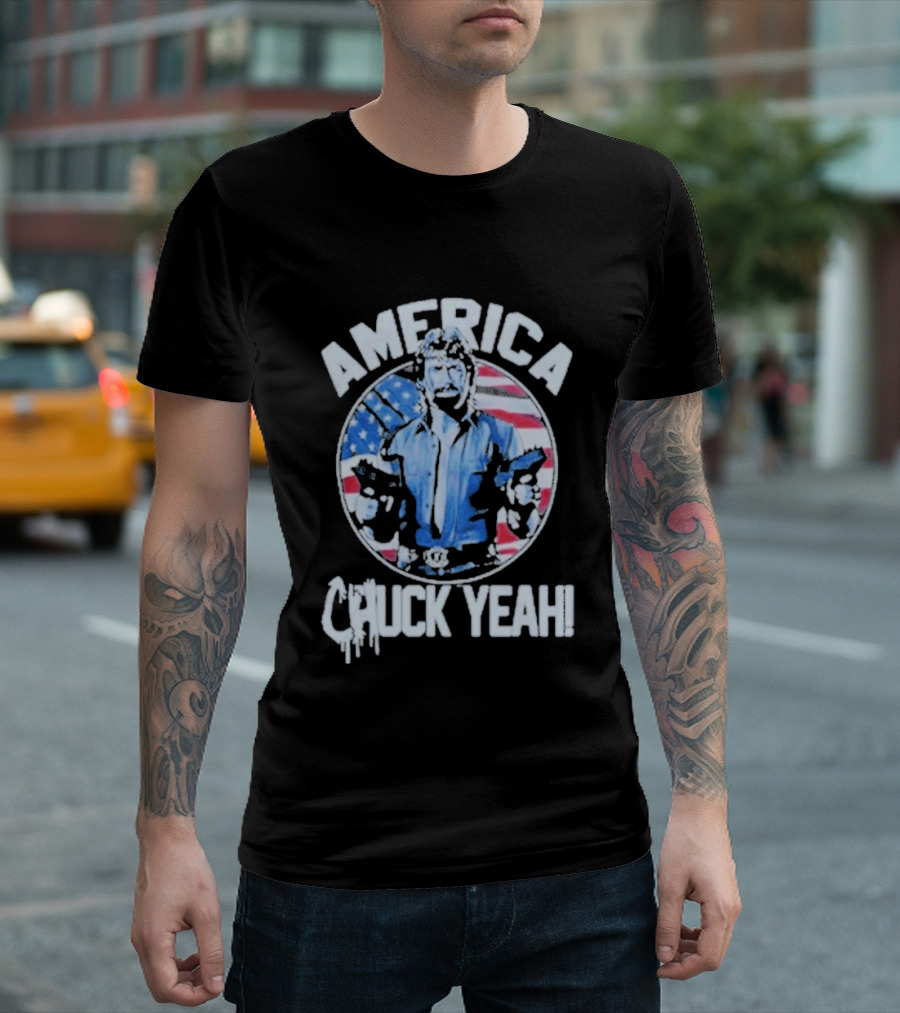 America Chuck Yeah Chuck Norris Patriotic Flag T-Shirt