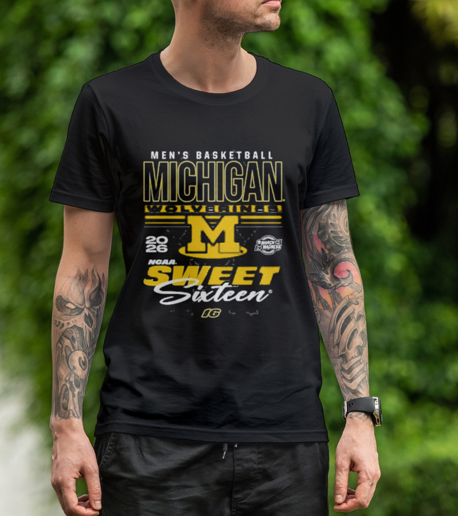 Michigan Wolverines Basketball 2026 NCAA Sweet Sixteen Bound March Madness T-Shirt