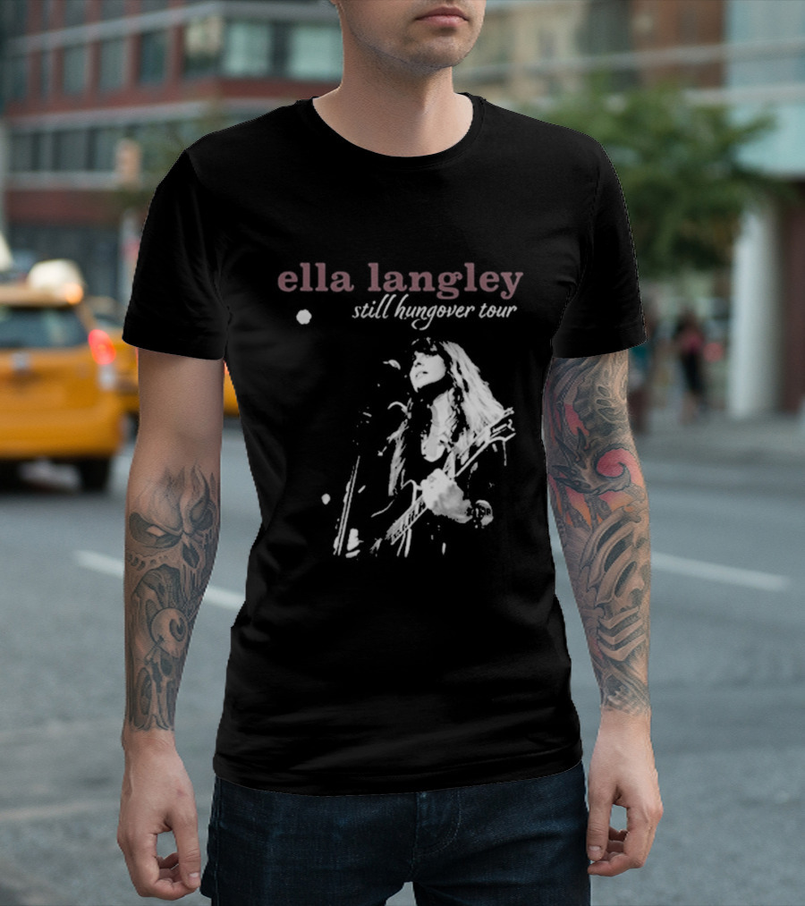 Ella Langley Still Hungover Tour Pink Textual T-Shirt