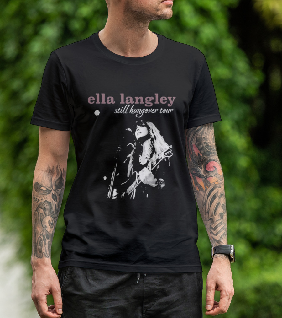 Ella Langley Still Hungover Tour Pink Textual T-Shirt