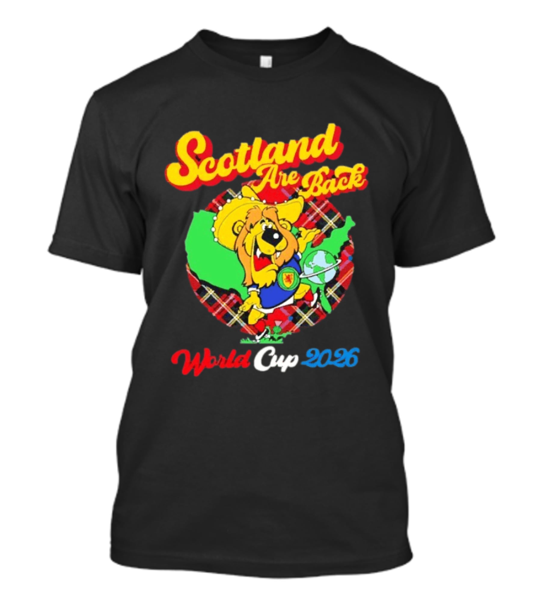 Scotland Are Back World Cup 2026 Lion Plaid Globe Soccer Ten Left T-Shirt
