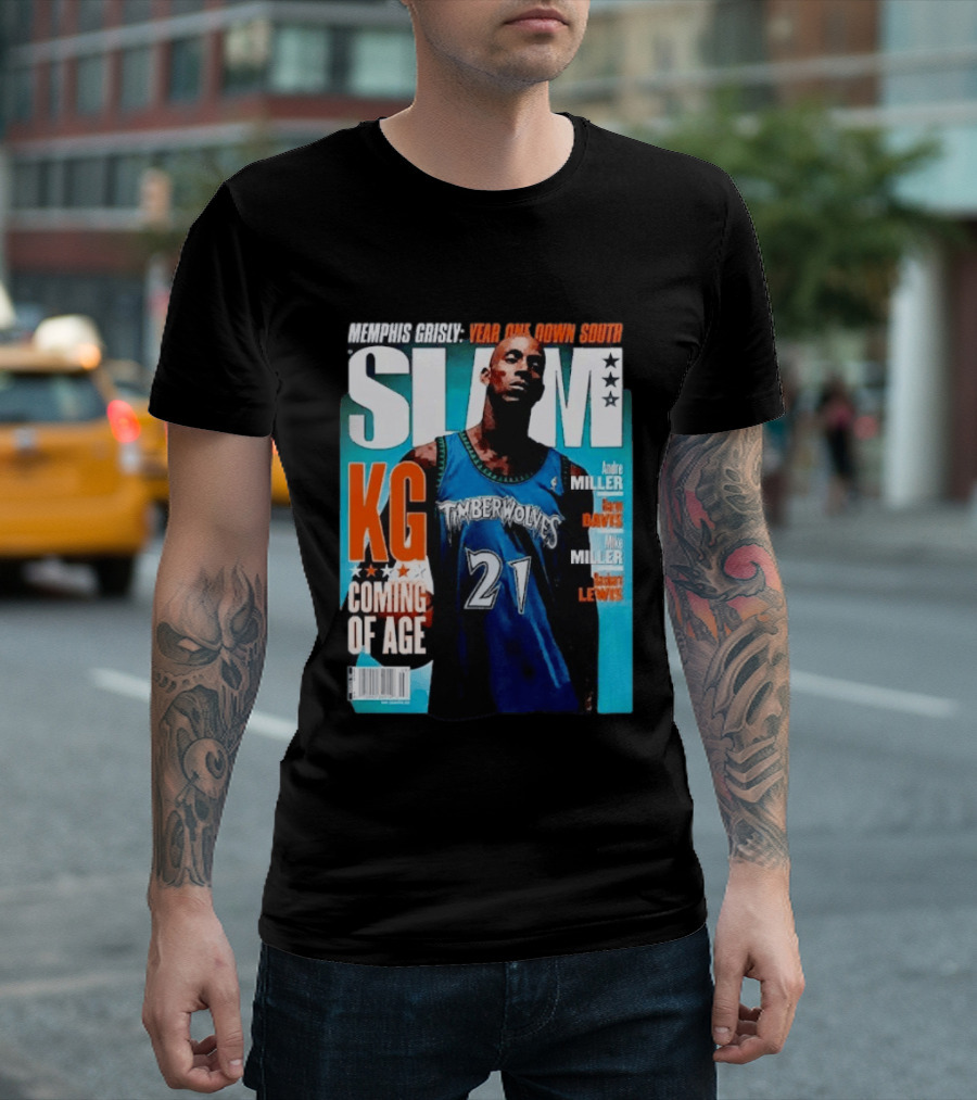 Slam Kevin Garnett Timberwolves Memphis Grisly Year One Down South KG Coming Of Age T-Shirt