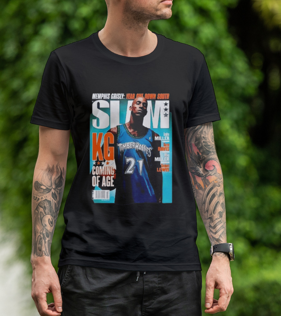 Slam Kevin Garnett Timberwolves Memphis Grisly Year One Down South KG Coming Of Age T-Shirt