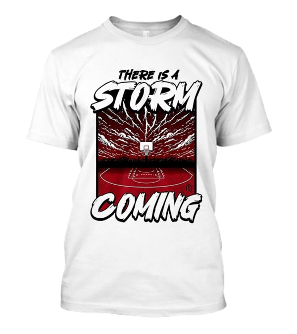 There Is A Storm Coming Basketball Court Thunderstorm Sky T-Shirt