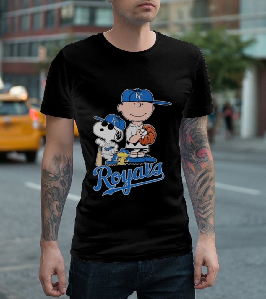 2026 Royals Snoopy Charlie Brown Kansas City Baseball T-Shirt